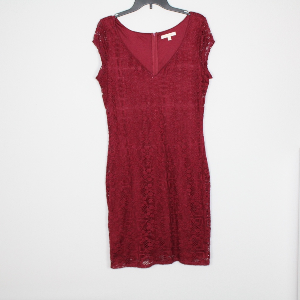 G Collection Full Lace Red/Maroon Body Dress